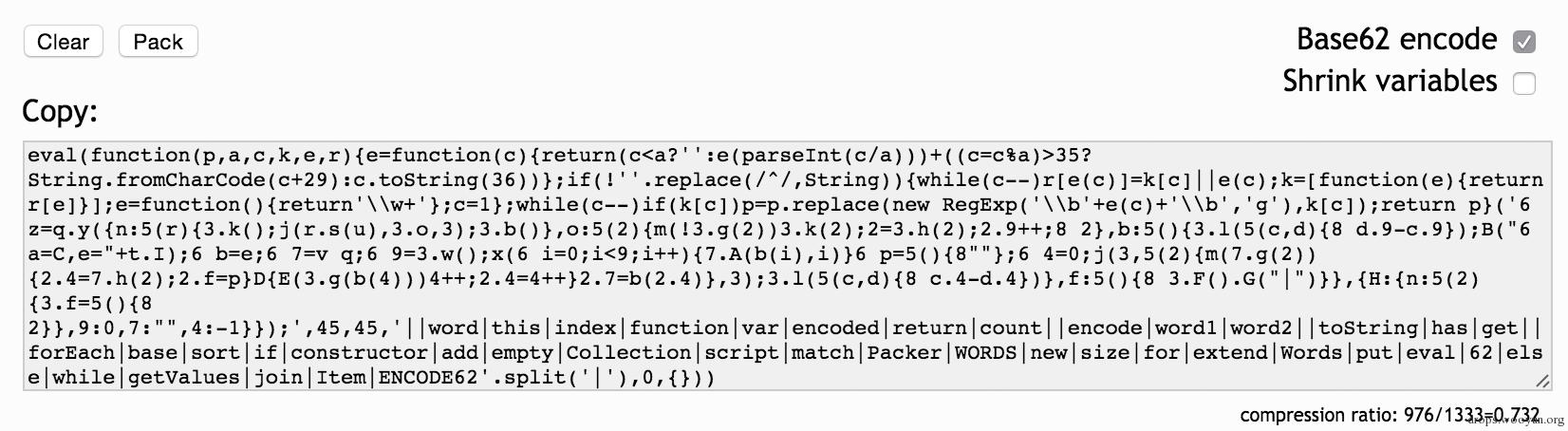 base62 編碼的 Javascript